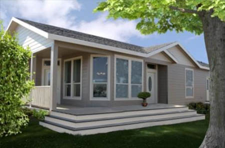 Nice manufactured home with beautiful trees